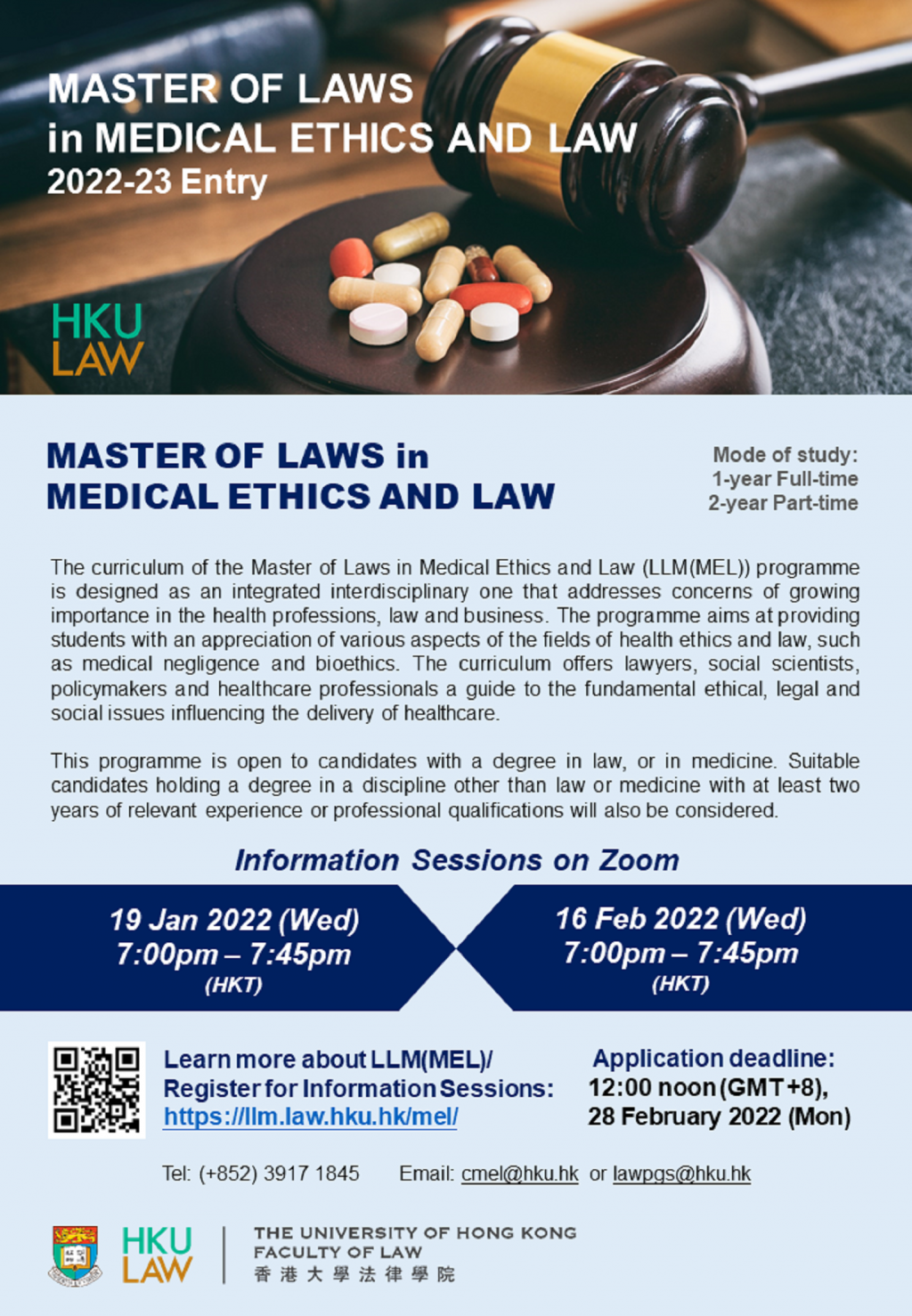 Master of Laws in Medical Ethics and Law (Info Session on Zoom)