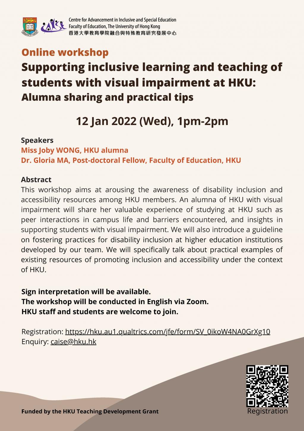 Supporting inclusive learning and teaching ofstudents with visual impairment at HKU: A lumna sharing and practical tips