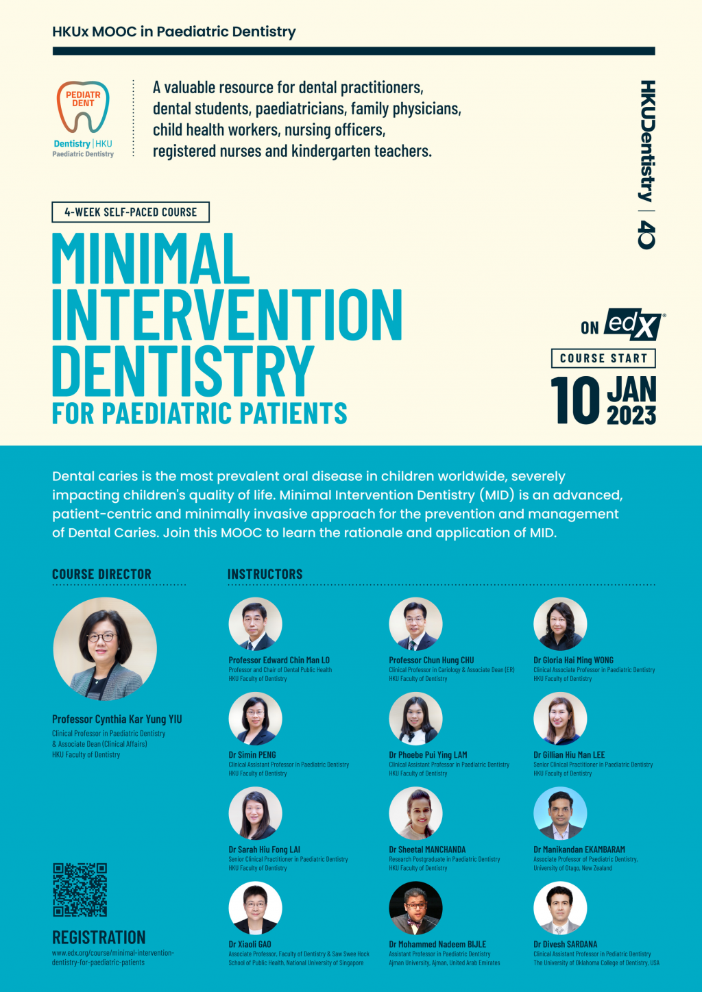 Minimal Intervention Dentistry (MID) for Paediatric Patients MOOC starts 10 Jan on edX