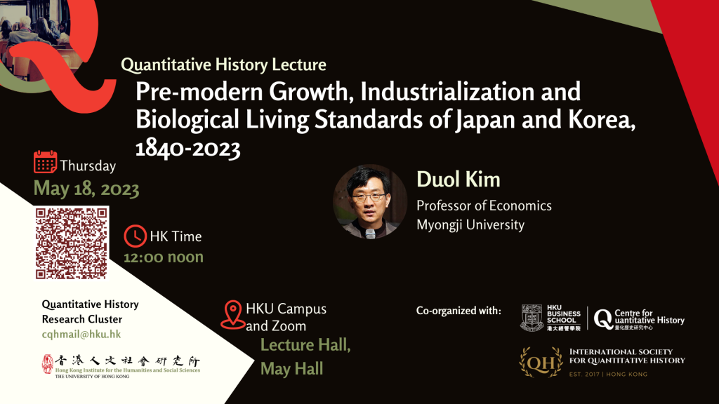 Quantitative History Lecture - Pre-modern Growth, Industrialization and Biological Living Standards of Japan and Korea, 1840 - 2023