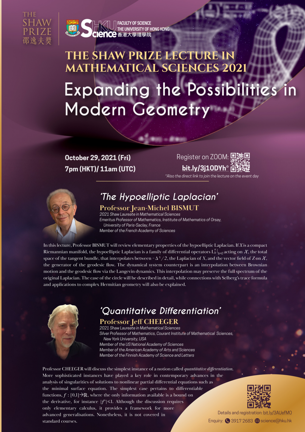 The Shaw Prize Lecture in Mathematical Sciences 2021