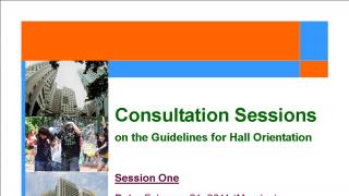 Consultation Session on the Guidelines for Hall Orientation