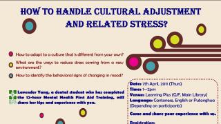 Peer Sharing: How to handle cultural adjustment and related stress?