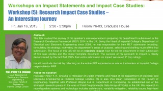 Workshop (5): Research Impact Case Studies - An Interesting Journey