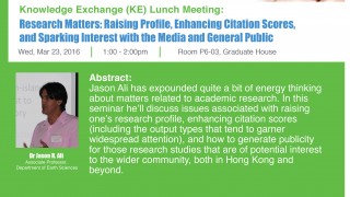 KE Lunch: Research Matters: Raising Profile, Enhancing Citation Scores, and Sparking Interest with the Media and General Public