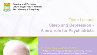 Open Lecture on March 17 by Dr Colin Shapiro (HKU Department of Psychiatry)