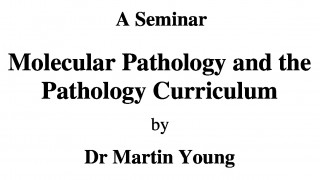 A Seminar  Molecular Pathology and the Pathology Curriculum by Dr Martin Young on 5 Sept (5 pm)