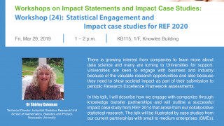 Statistical Engagement and Impact case studies for REF 2020
