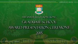 Graduate School Award Presentation Ceremony 2015