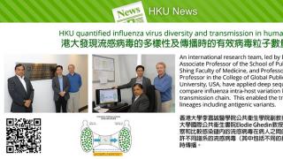 HKU quantified influenza virus diversity and transmission in humans