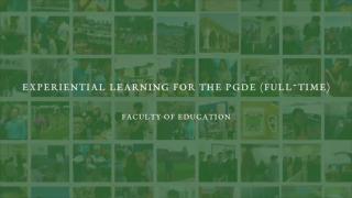 Experiential Learning for the PGDE (Full-Time)