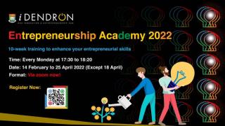 Entrepreneurship Academy 2022 starting on Monday 14 Feb