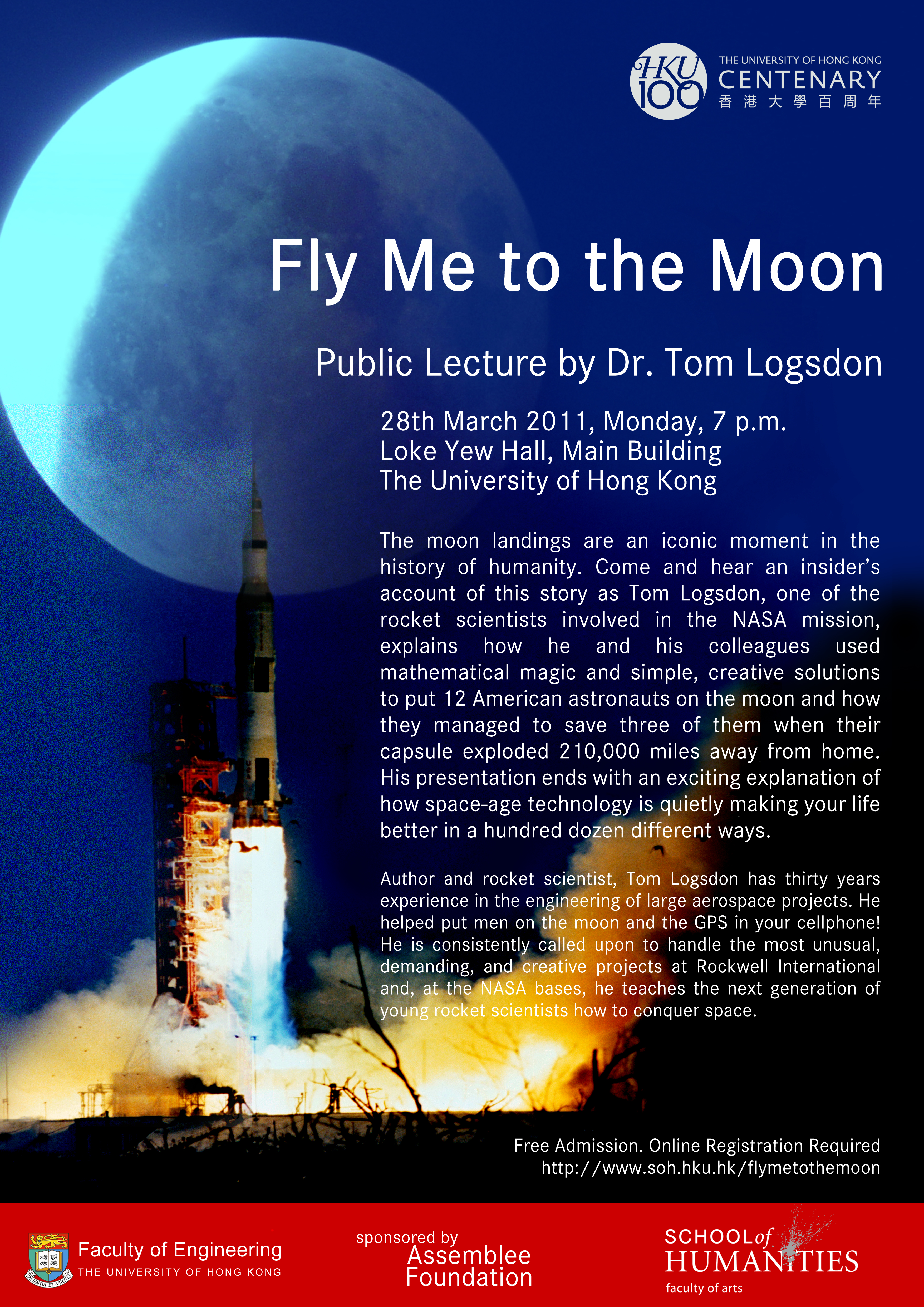 Public Lecture by Tom Logsdon, March 28 2011 (Monday) 7:00pm, Loke Yew Hall, HKU