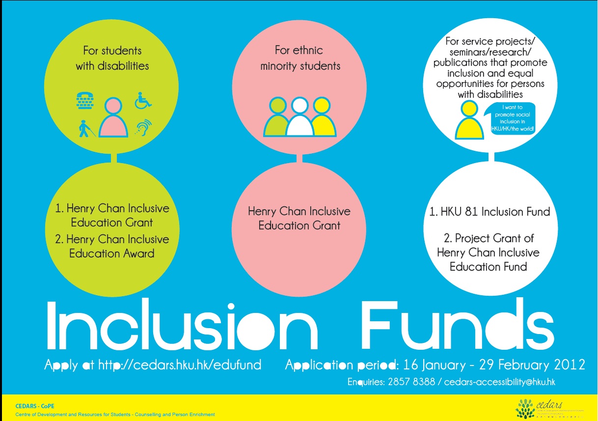 HKU 81 Inclusion Fund and Henry Chan Inclusive Education Fund are now open for application!