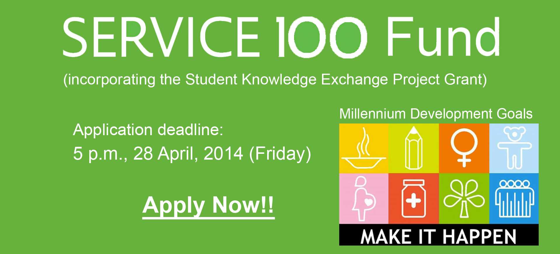 SERVICE 100 Fund is now open for application