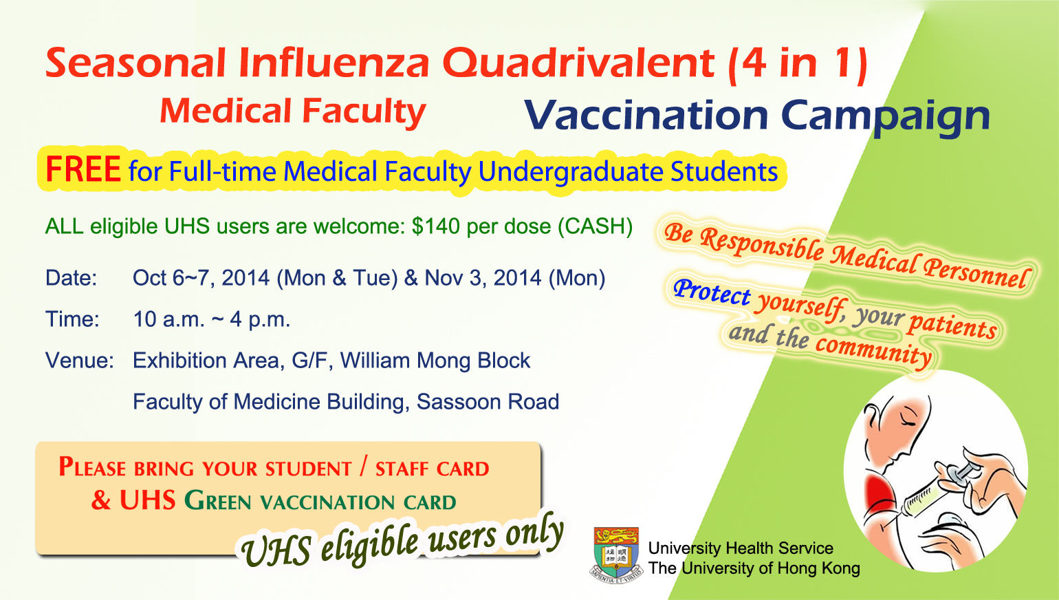 Seasonal Influenza Quadrivalent (4 in 1) Vaccination Campaign