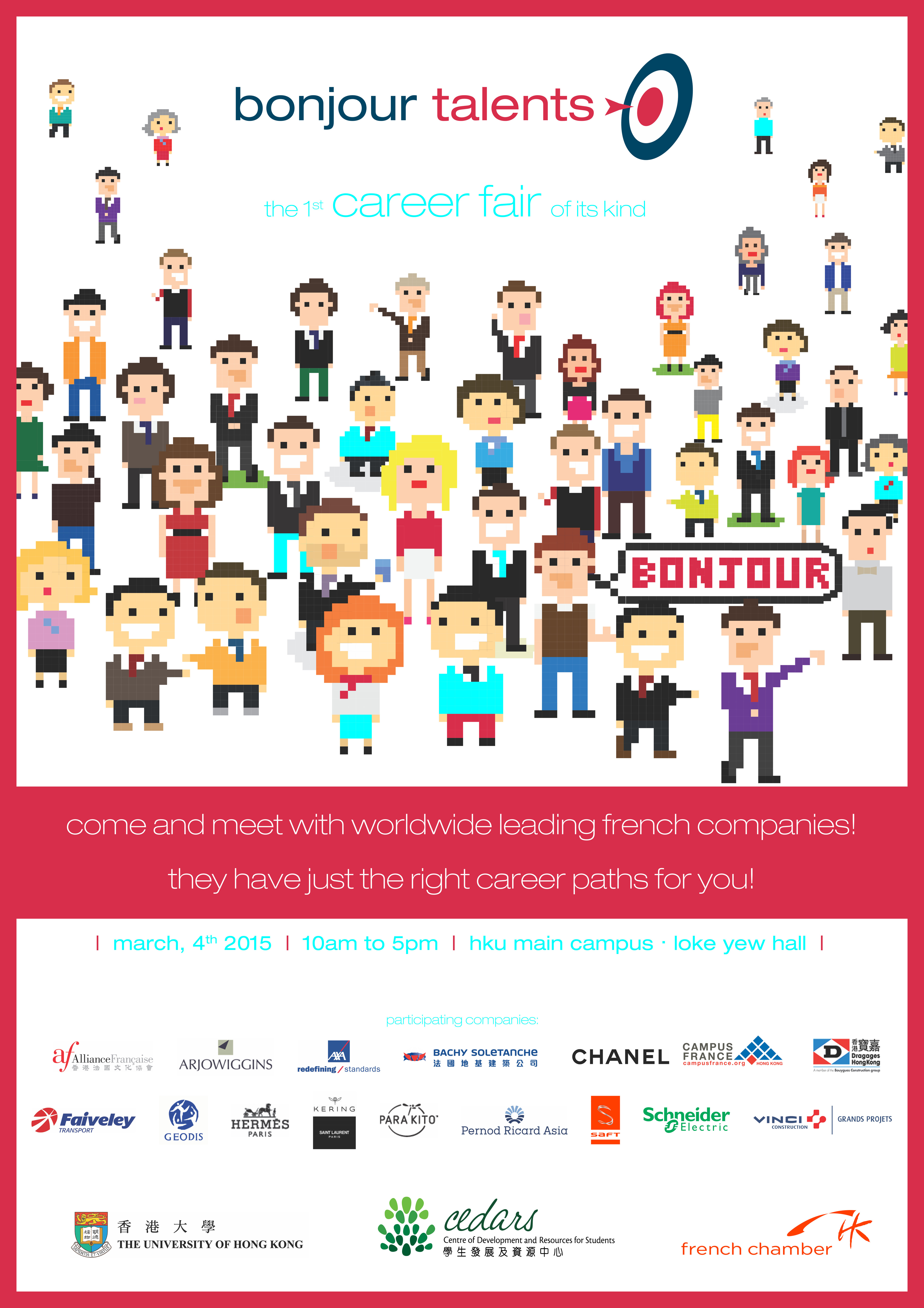 Bonjour Talents Career Fair by the French Chamber of Commerce and Industry in Hong Kong (4 March)