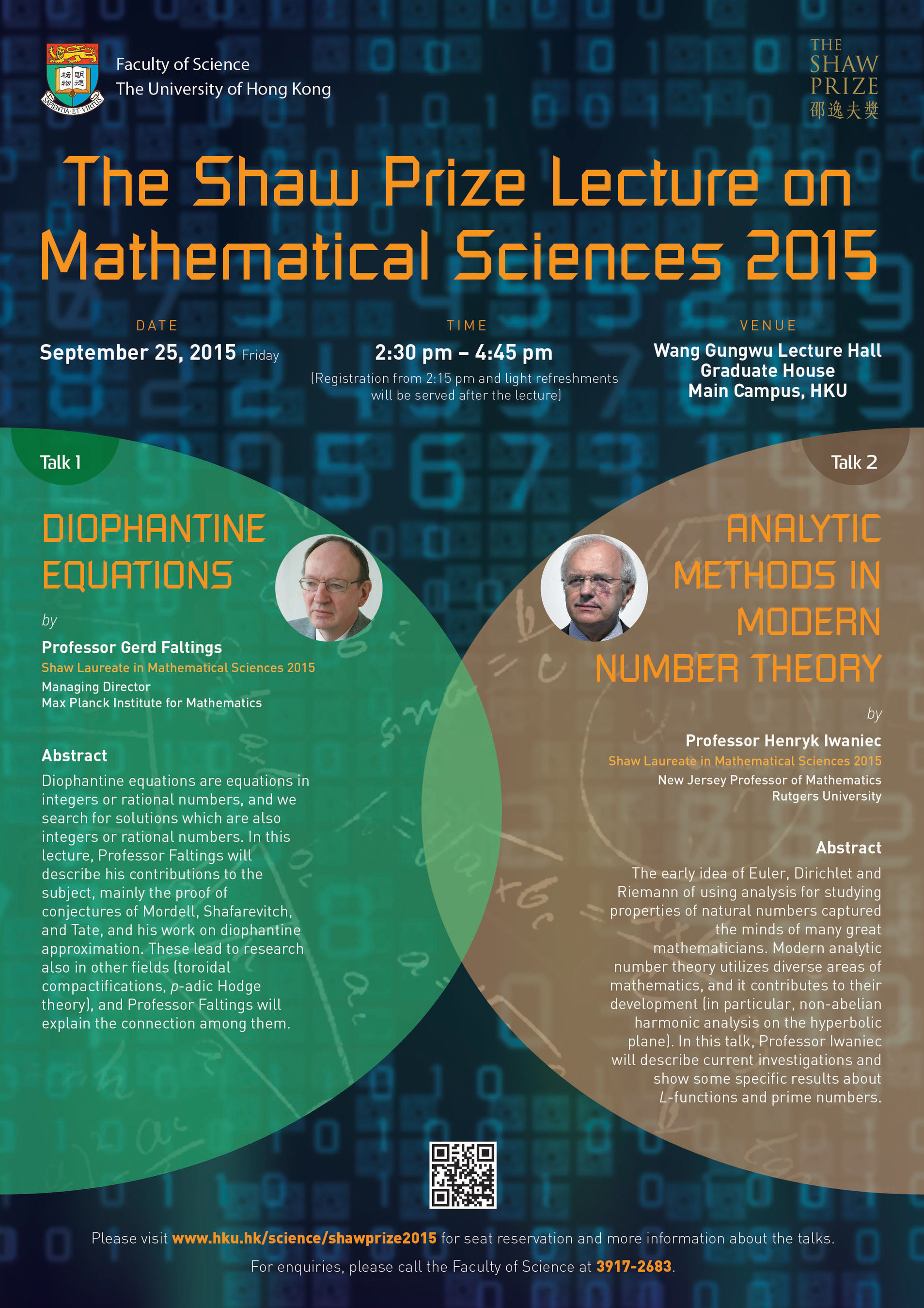 The Shaw Prize Lecture on Mathematical Sciences 2015