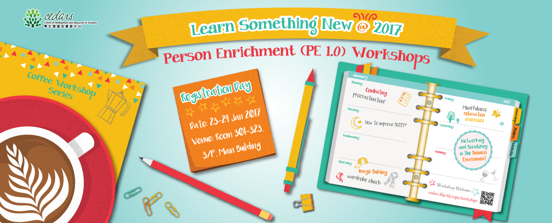 Learn Something NEW @ 2017! Person Enrichment Workshops Open For Enrollment!