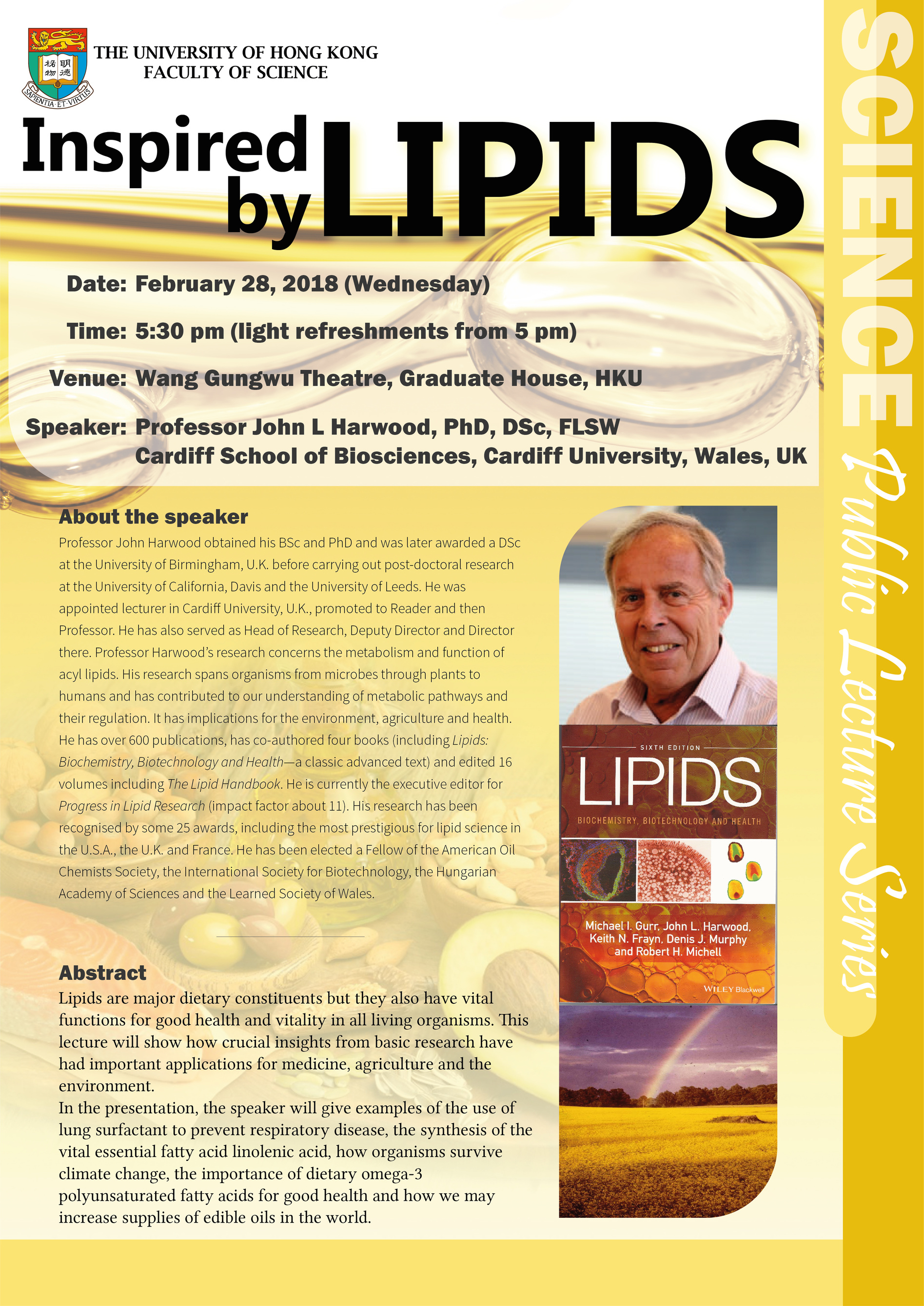 Public Lecture: Inspired by Lipids