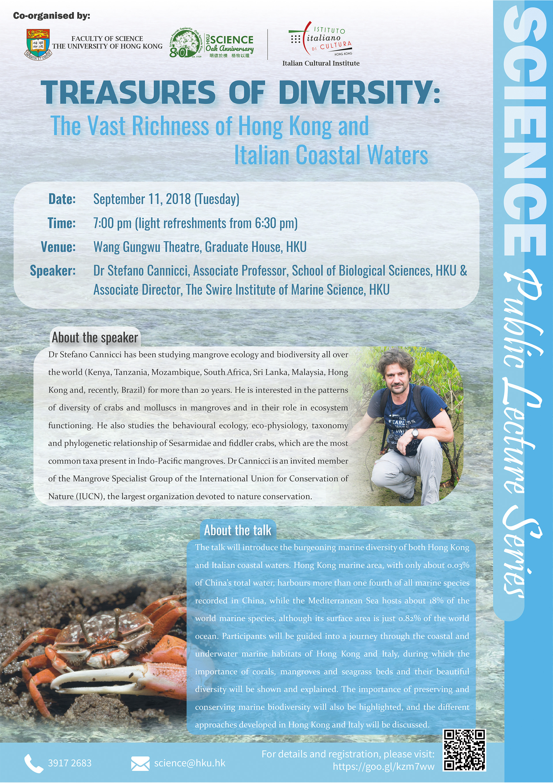 Public Lecture: Treasures of Diversity: The Vast Richness of Hong Kong and Italian Coastal Waters
