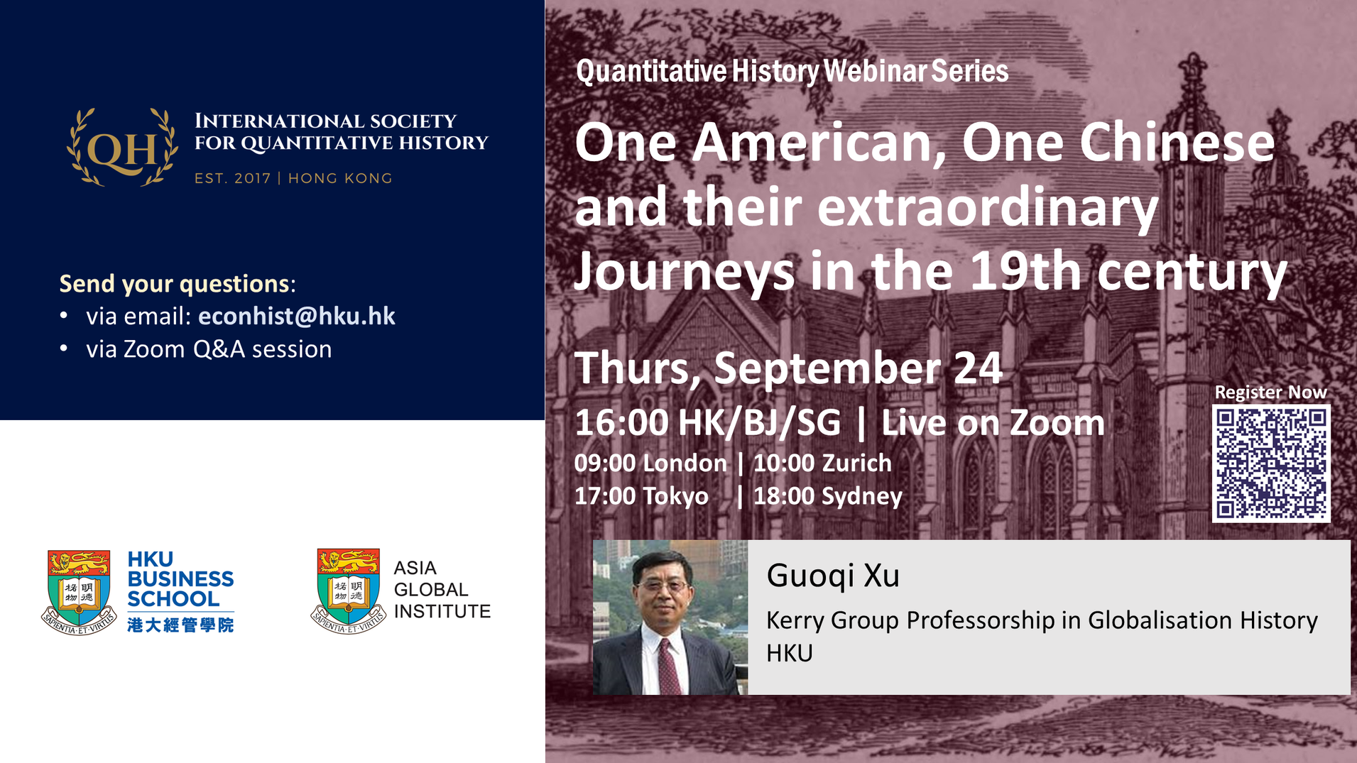 Quantitative History Webinar Series - One American, One Chinese and their extraordinary Journeys in the 19th century