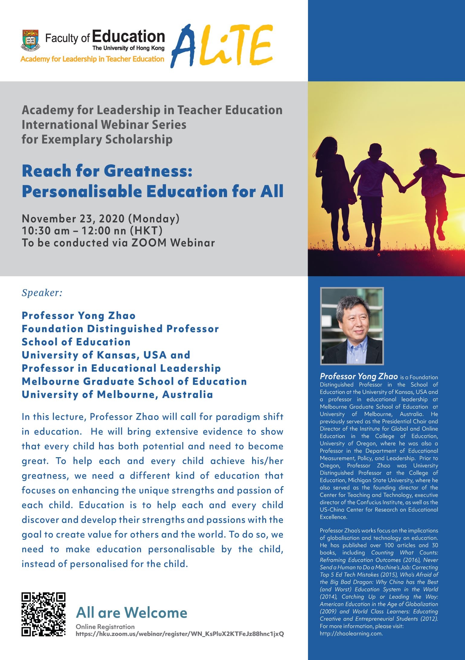 Academy for Leadership in Teacher Education (ALiTE) International Webinar Series for Exemplary Scholarship 