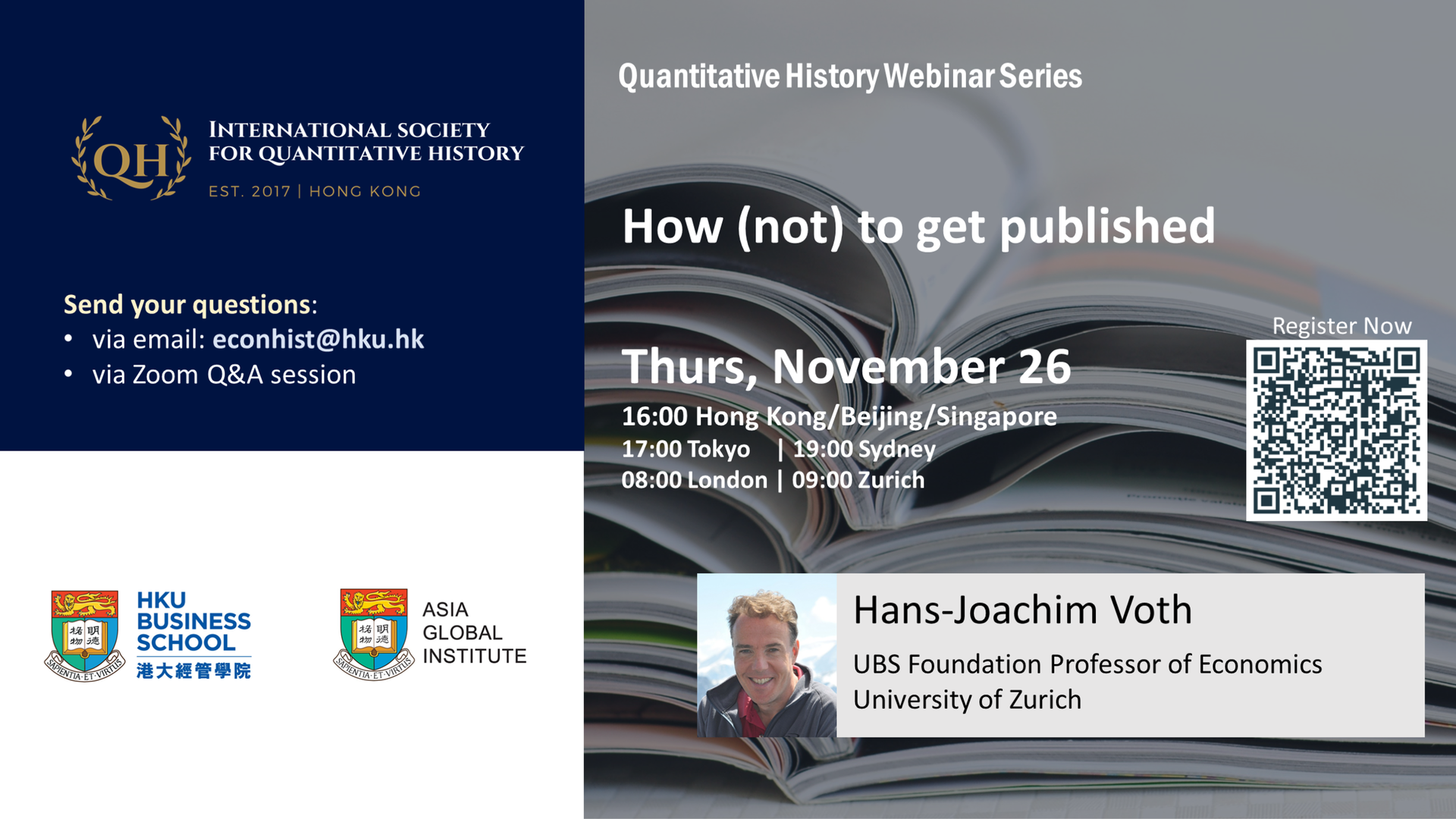 Quantitative History Webinar Series - How (not) to get published [Hans-Joachim Voth,‬ University of Zurich]