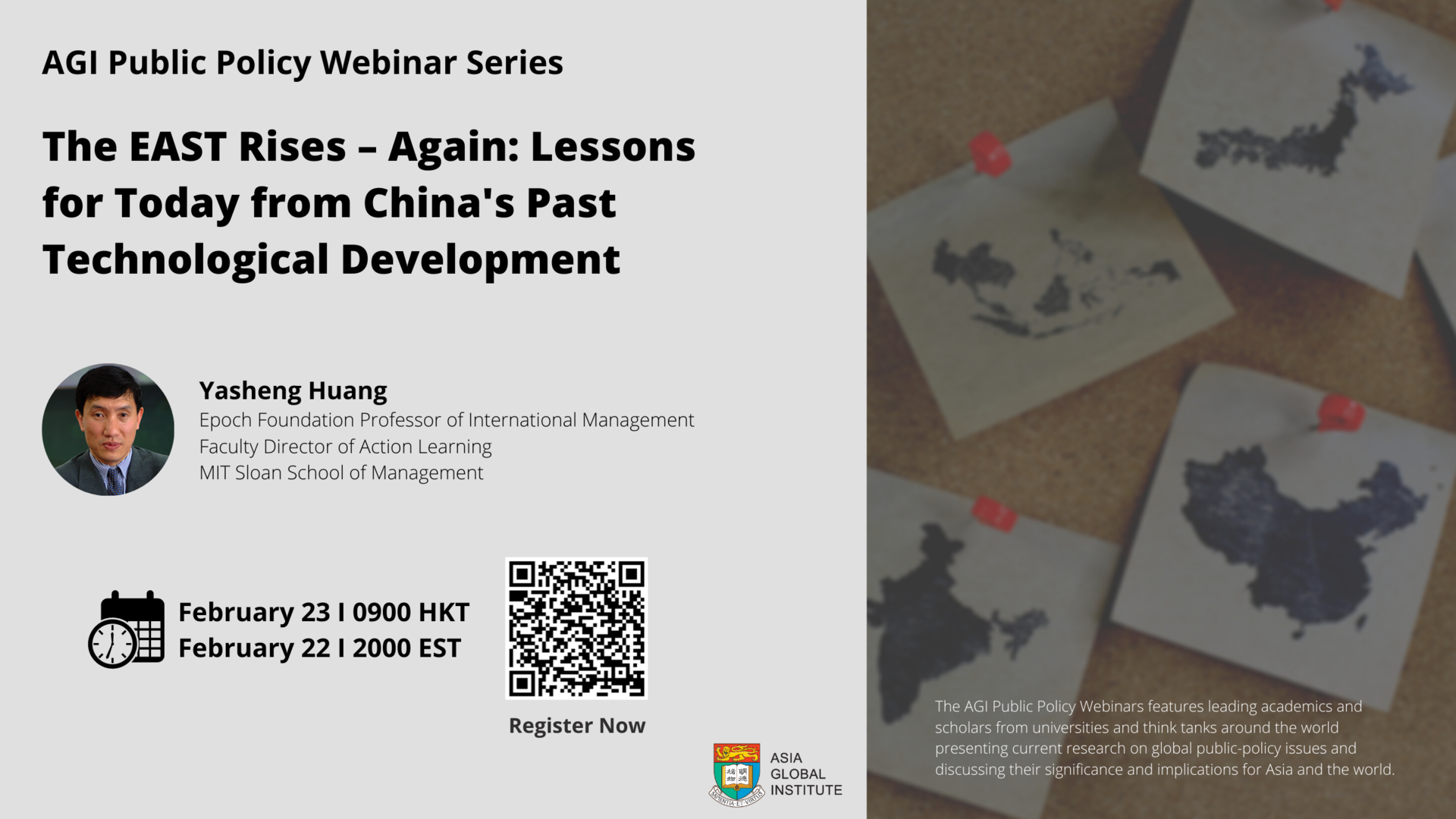 AGI Public Policy Webinar: The EAST Rises - Again: Lessons for Today from China's Past Technological Development