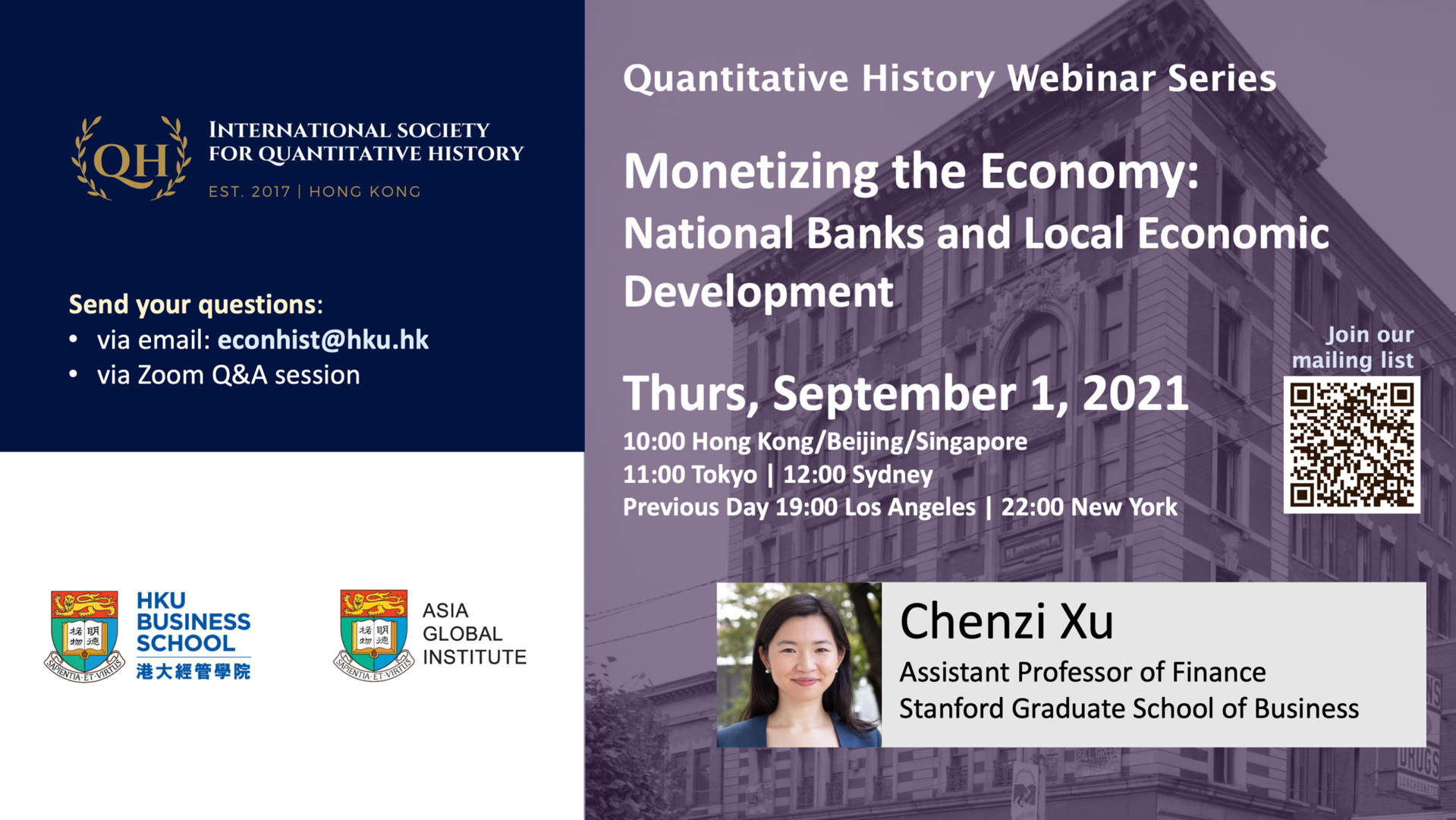 Quantitative History Webinar on Monetizing the Economy: National Banks and Local Economic Development by Chenzi Xu (Stanford GSB)